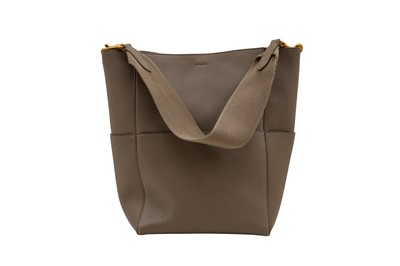 Lot 201 - Celine Taupe Seau Sangle Shoulder Bag