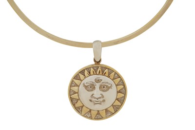 Lot 190 - SERGIO BUSTAMANTE | SILVER SUN CHOKER NECKLACE