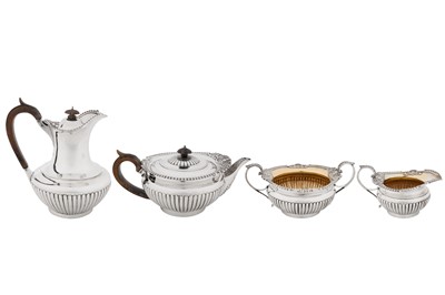 Lot 508 - A Victorian sterling silver four-piece tea and coffee service, London 1895 by messrs Barnard for Goldsmiths and Silversmiths
