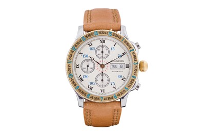 Lot 46 - MEN'S LONGINES 'LINDBERGH' HOUR ANGLE CHRONOGRAPH WRISTWATCH