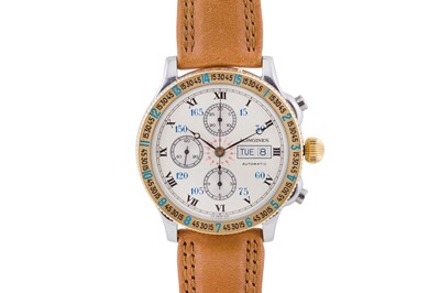 Lot 207 - A MEN'S LONGINES 'LINDBERGH' HOUR ANGLE CHRONOGRAPH WRISTWATCH