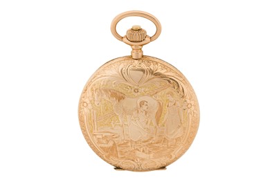 Lot 277 - LOUIS AUDEMARS - AN EQUESTRIAN-THEMED FULL HUNTER POCKET WATCH