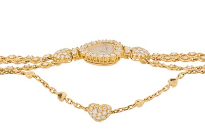 Lot 263 - A LADY'S DeLANEAU GOLD AND DIAMOND COCKTAIL WATCH