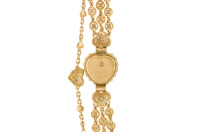 Lot 263 - A LADY'S DeLANEAU GOLD AND DIAMOND COCKTAIL WATCH