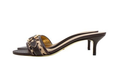 Lot 63 - Dolce & Gabbana Brown Leopard Kitten Heeled Mule - Size 40