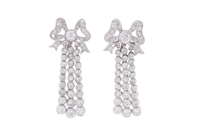 Lot 2 - A PAIR OF DIAMOND EARRINGS