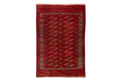 Lot 66 - AN ANTIQUE YOMUT CARPET, TURKMENISTAN