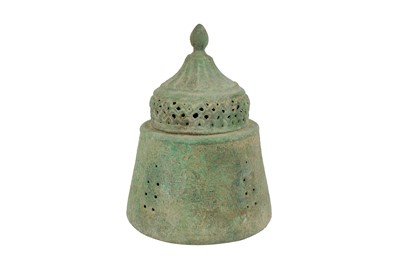 Lot 35 - A PIERCED BRONZE INCENSE BURNER