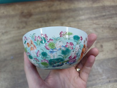 Lot 110 - A CHINESE FAMILLE-ROSE 'HUNDRED BOYS' BOWL