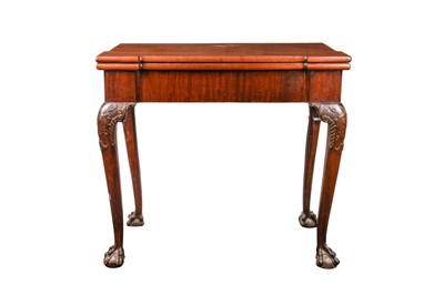 Lot 162 - A GEORGE III MAHOGANY CONCERTINA TEA TABLE WITH BALL AND CLAW FEET, 18TH CENTURY