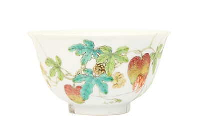 Lot 42 - A CHINESE FAMILLE-ROSE 'BITTER MELON' BOWL
