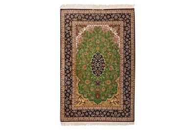 Lot 82 - AN EXTREMELY FINE PART SILK SIGNED ISFAHAN RUG, CENTRAL PERSIA