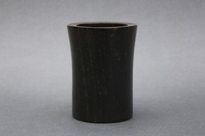 Lot 87 - A CHINESE ZITAN WOOD BRUSH POT, BITONG