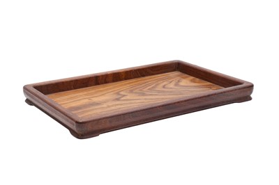 Lot 93 - A CHINESE HUANGHUALI WOOD TRAY