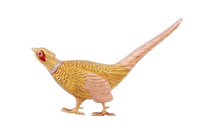 Lot 75 - A PHEASANT BROOCH
