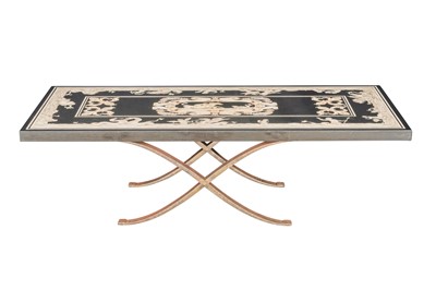 Lot 166 - A SCAGLIOLA AND MARBLE LOW TABLE, MID 20TH CENTURY