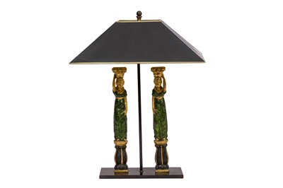 Lot 276 - A NEO-CLASSICAL STYLE LIBRARY TABLE LAMP