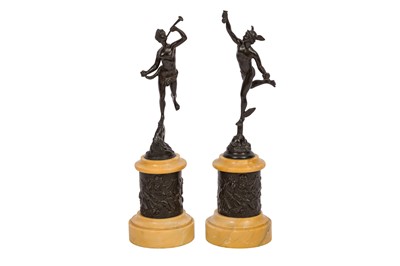 Lot 272 - A PAIR OF BRONZE FIGURES OF MERCURY AND HERMES, AFTER JEAN DE BOULOGNE (GIAMBOLOGNA)