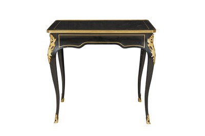 Lot 246 - A LOUIS XV STYLE EBONISED AND GILT BRONZE MOUNTED OCCASIONAL TABLE