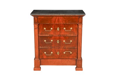 Lot 164 - A LOUIS PHILIPPE FRENCH FLAME MAHOGANY CHEST OF DRAWERS, MID 19TH CENTURY