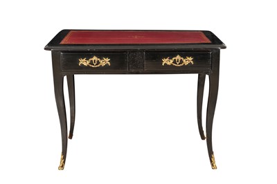 Lot 158 - A FRENCH EBONISED AND GILT BRONZE MOUNTED WRITING TABLE, 19TH CENTURY