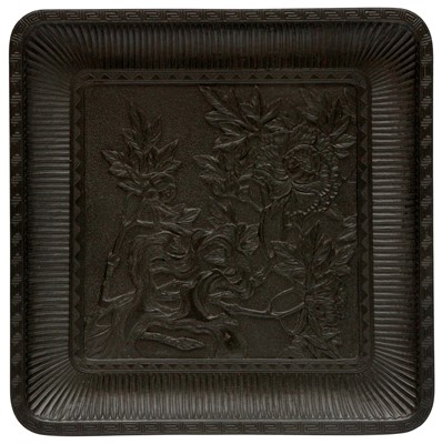 Lot 161 - A CHINESE CAST-IRON INK STONE 'PEONY' TRAY
