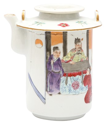 Lot 701 - A CHINESE FAMILLE-ROSE TEAPOT AND COVER