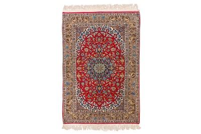Lot 55 - AN EXTREMELY FINE PART SILK ISFAHAN RUG, CENTRAL PERSIA