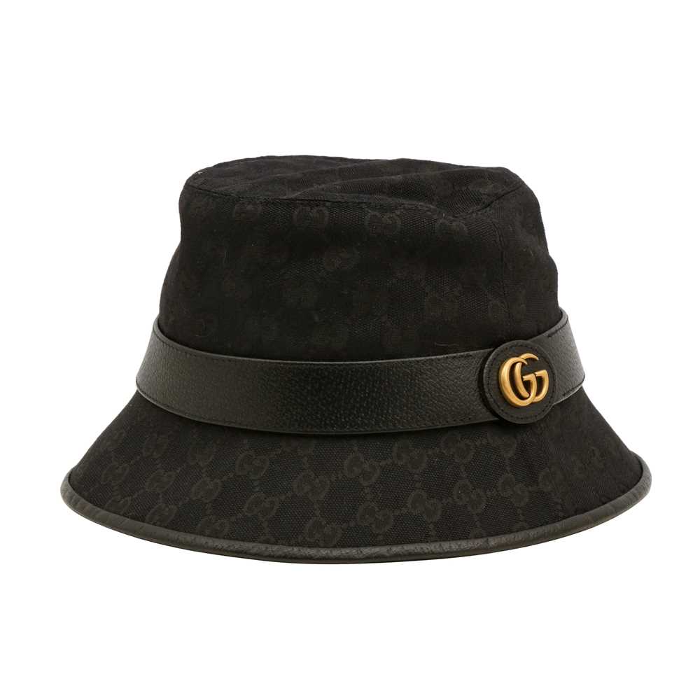 Lot 193 - Gucci Black Marmont GG Monogram Bucket Hat - Size S