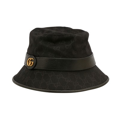 Lot 193 - Gucci Black Marmont GG Monogram Bucket Hat - Size S