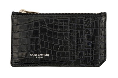 Lot 469 - Saint Laurent Midnight Blue Crocodile Card Holder
