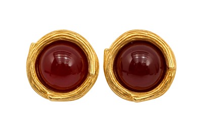 Lot 148 - Yves Saint Laurent Carmine Clip On Earrings