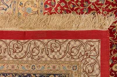 Lot 91 - AN EXTREMELY FINE SILK QUM CARPET, CENTRAL PERSIA