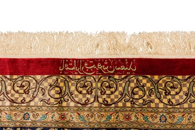 Lot 91 - AN EXTREMELY FINE SILK QUM CARPET, CENTRAL PERSIA