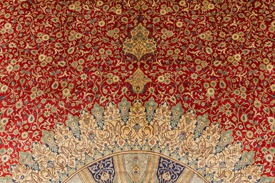 Lot 91 - AN EXTREMELY FINE SILK QUM CARPET, CENTRAL PERSIA