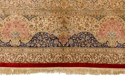 Lot 91 - AN EXTREMELY FINE SILK QUM CARPET, CENTRAL PERSIA