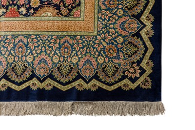 Lot 97 - AN EXTREMELY FINE SILK SIGNED QUM CARPET, CENTRAL PERSIA