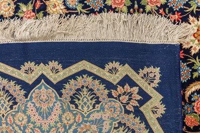 Lot 97 - AN EXTREMELY FINE SILK SIGNED QUM CARPET, CENTRAL PERSIA