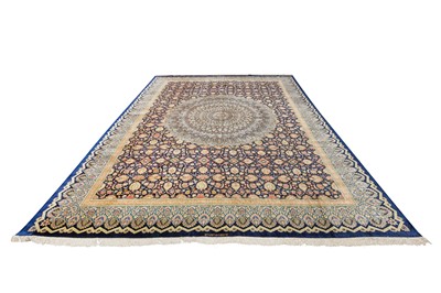 Lot 97 - AN EXTREMELY FINE SILK SIGNED QUM CARPET, CENTRAL PERSIA