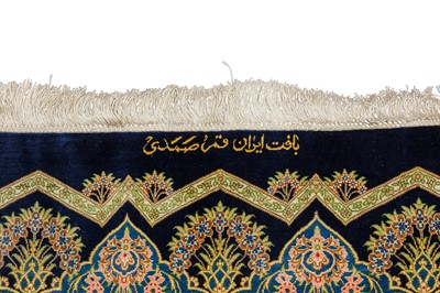 Lot 97 - AN EXTREMELY FINE SILK SIGNED QUM CARPET, CENTRAL PERSIA