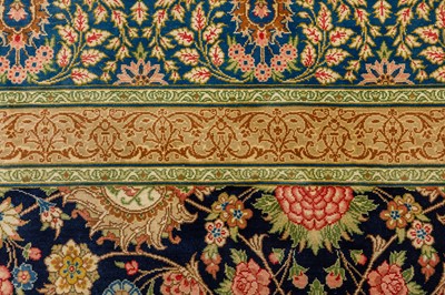 Lot 97 - AN EXTREMELY FINE SILK SIGNED QUM CARPET, CENTRAL PERSIA