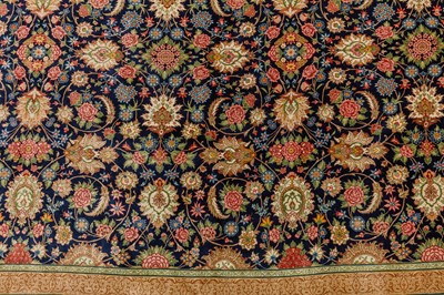 Lot 97 - AN EXTREMELY FINE SILK SIGNED QUM CARPET, CENTRAL PERSIA
