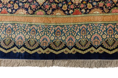 Lot 97 - AN EXTREMELY FINE SILK SIGNED QUM CARPET, CENTRAL PERSIA