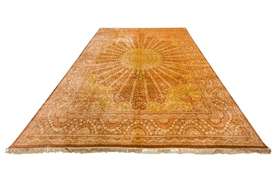 Lot 68 - AN EXTREMELY FINE SIGNED SILK QUM CARPET, CENTRAL PERSIA