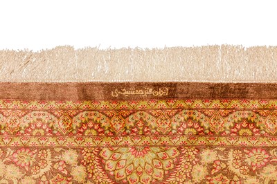 Lot 68 - AN EXTREMELY FINE SIGNED SILK QUM CARPET, CENTRAL PERSIA