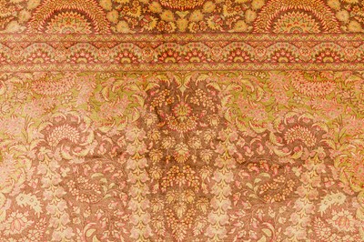 Lot 68 - AN EXTREMELY FINE SIGNED SILK QUM CARPET, CENTRAL PERSIA
