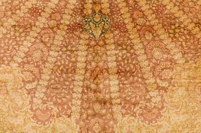 Lot 68 - AN EXTREMELY FINE SIGNED SILK QUM CARPET, CENTRAL PERSIA