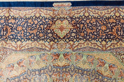 Lot 104 - AN EXTREMELY FINE SIGNED SILK QUM CARPET, CENTRAL PERSIA