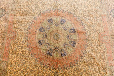 Lot 102 - AN EXTREMELY FINE SILK QUM CARPET, CENTRAL PERSIA