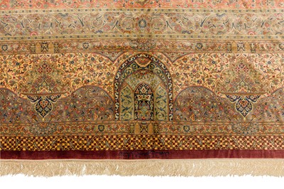 Lot 102 - AN EXTREMELY FINE SILK QUM CARPET, CENTRAL PERSIA